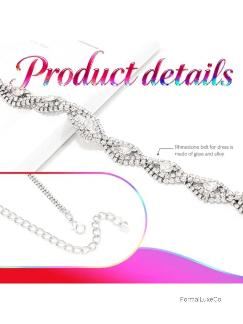 Rhinestone Chain Belt Bling Waist Accessories Sparkly Diamond Dress Belt